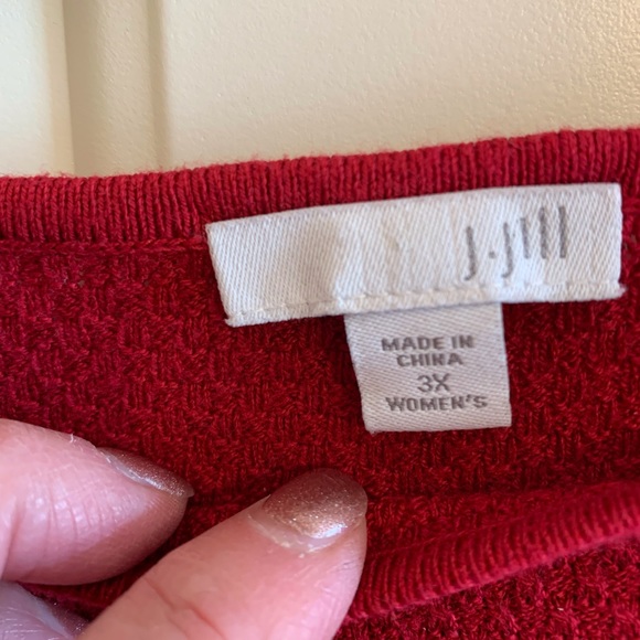 J Jill red tunic sweater - Picture 2 of 6